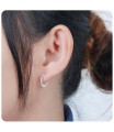 C Shaped Roll Silver Ear Stud STS-3891